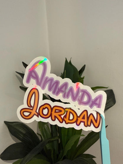 Personalized Theme Park Name Sticker