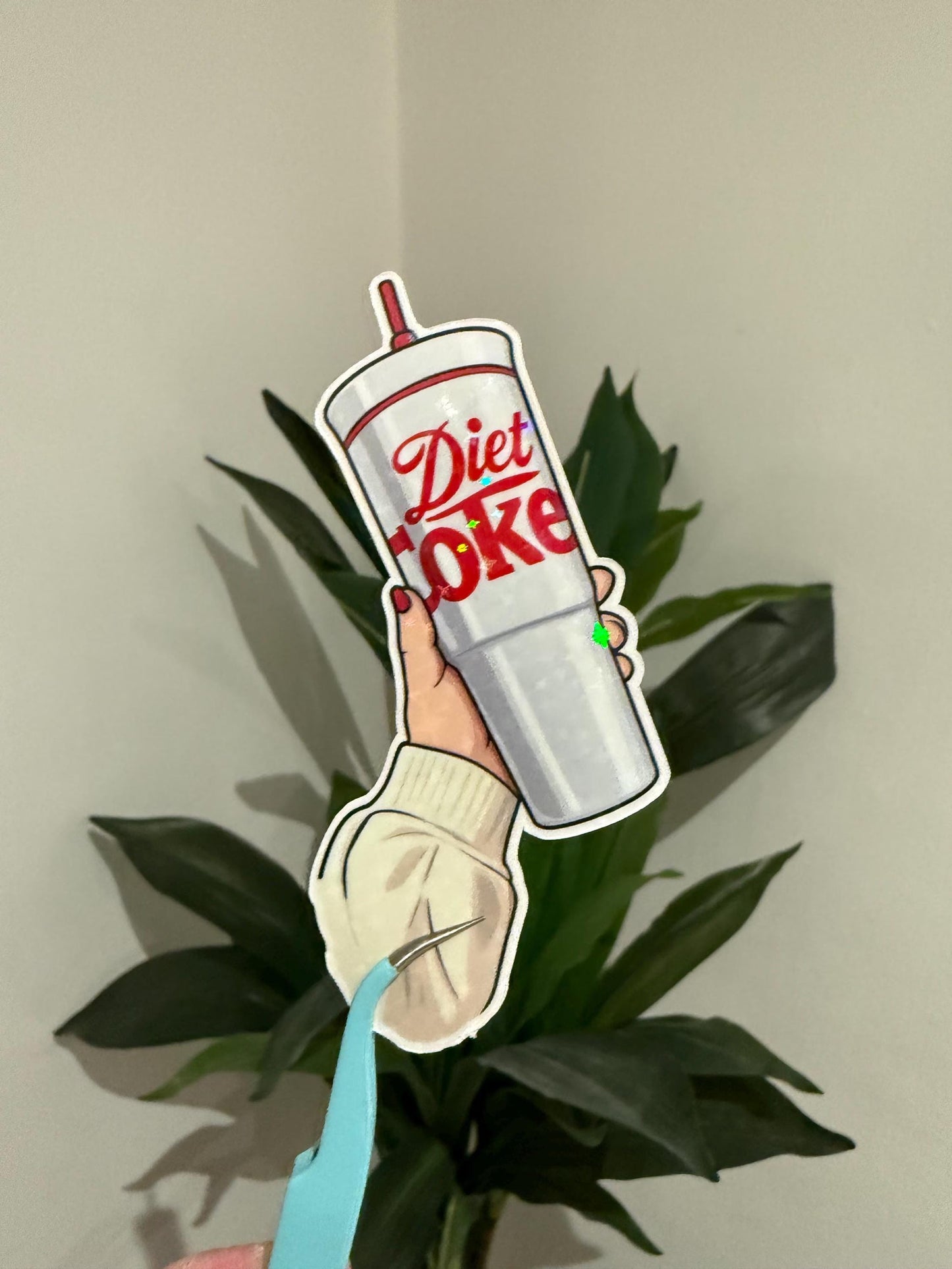 Diet Coke Inspired Girly Sticker | Cute Hand Drawn Iced Soda Cup | Aesthetic Drink Sticker | Water Bottle Laptop Decal | Soda Lover Gift