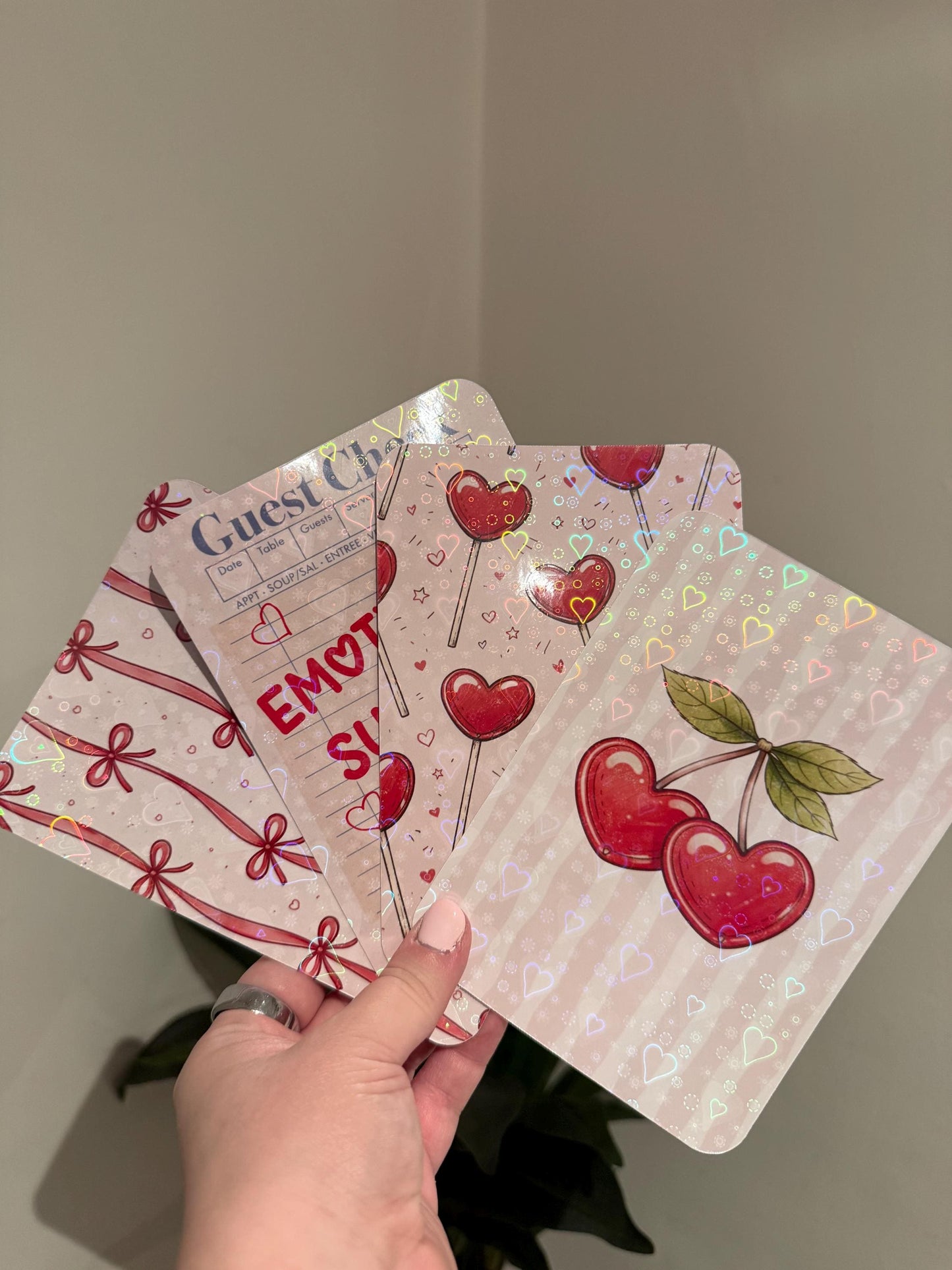 Kindle Insert Pack (Set of 4) | Heart Cherries & Lollipop Design