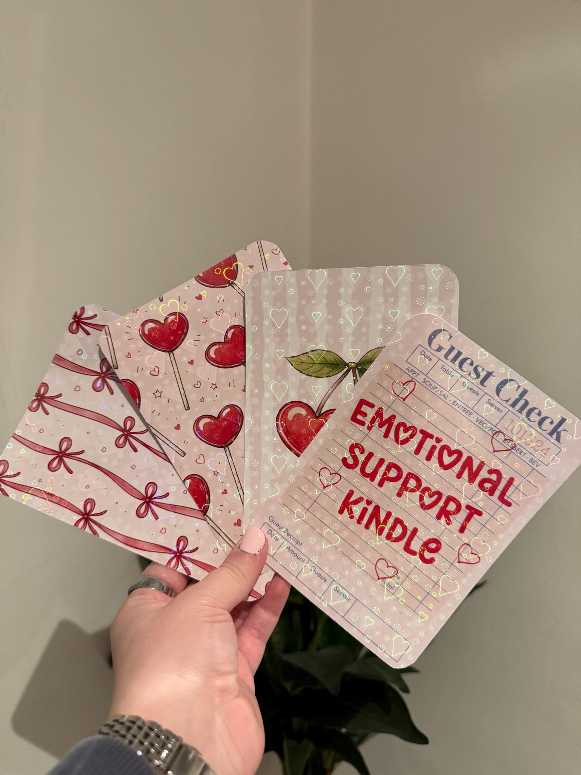 Kindle Insert Pack (Set of 4) | Heart Cherries & Lollipop Design
