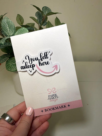 Set of Two Magnetic Bookmarks | Arrow → "You Were Right Here" & "Fell Asleep Here" Designs