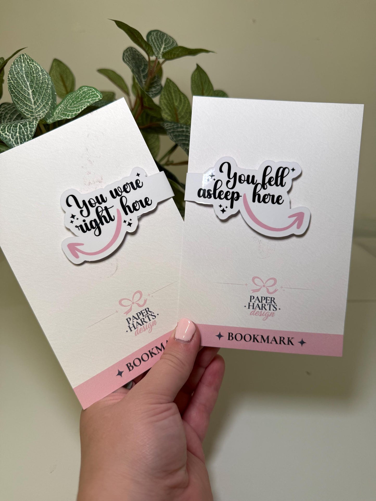 Set of Two Magnetic Bookmarks | Arrow → "You Were Right Here" & "Fell Asleep Here" Designs