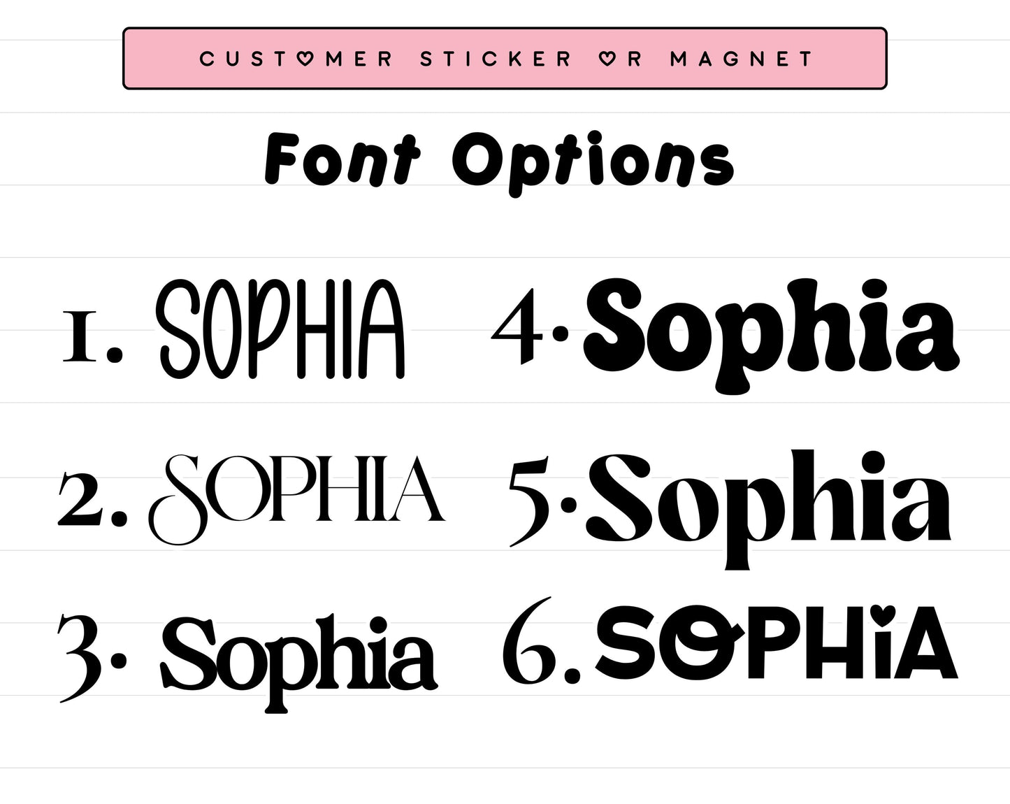 Custom Name Sticker or Magnet Customize Font, Color and Finish | Holographic Option