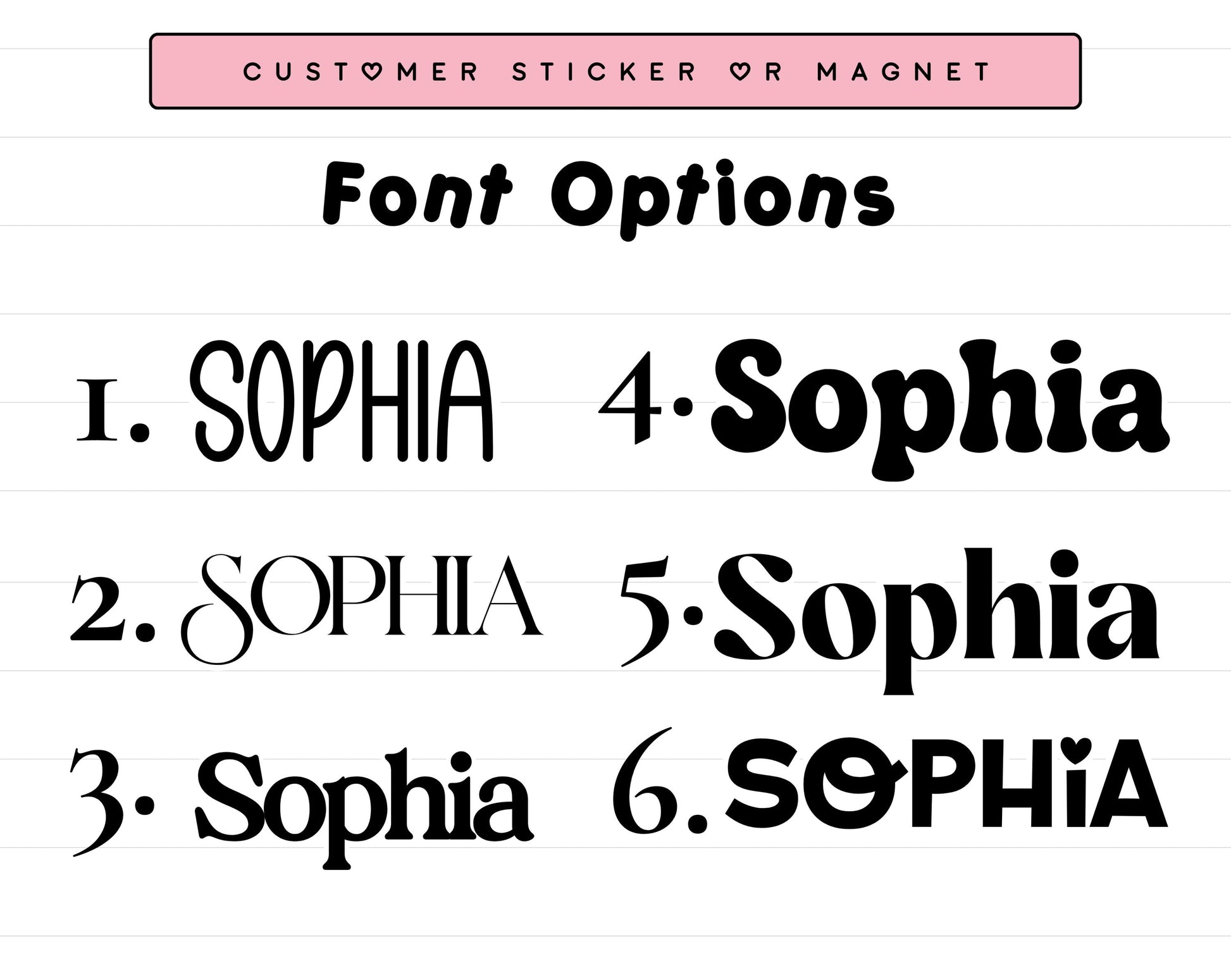 Custom Name Sticker or Magnet Customize Font, Color and Finish | Holographic Option