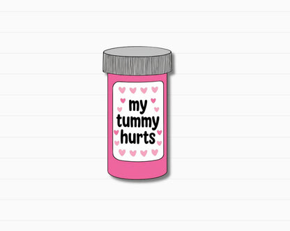My Tummy Hurts Sticker | Holographic Option