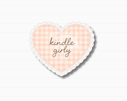 Gingham Heart Kindle Sticker