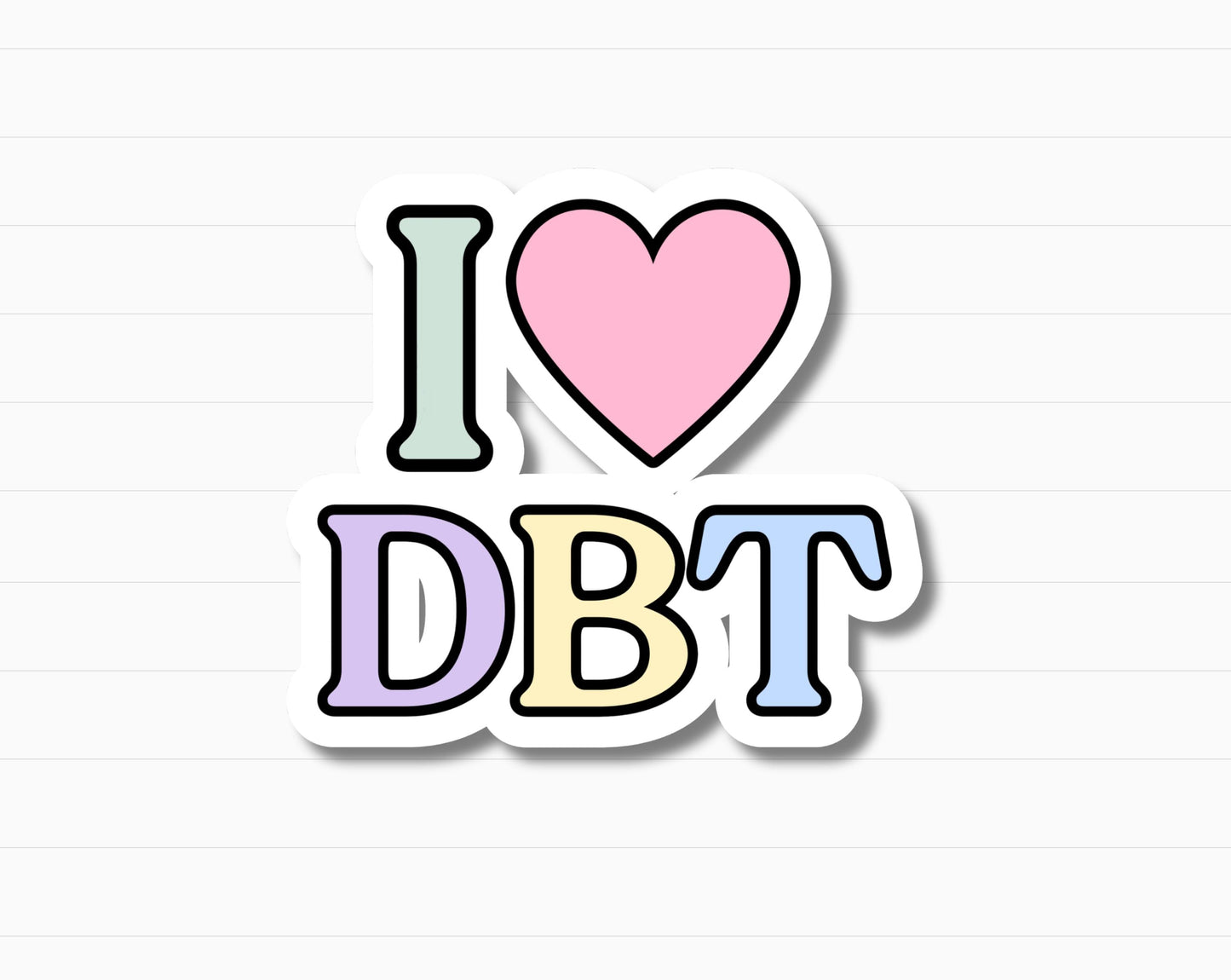 I Love DBT Sticker (Pastel Version)