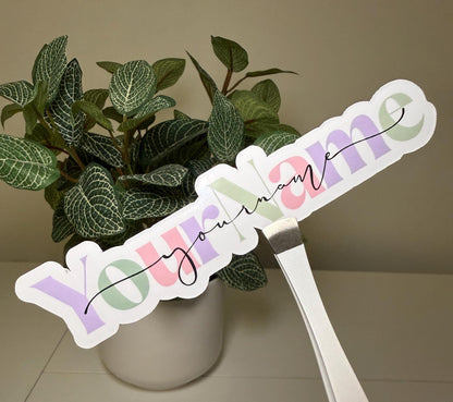 Custom Name Sticker or Magnet Customize Font, Color and Finish | Holographic Option