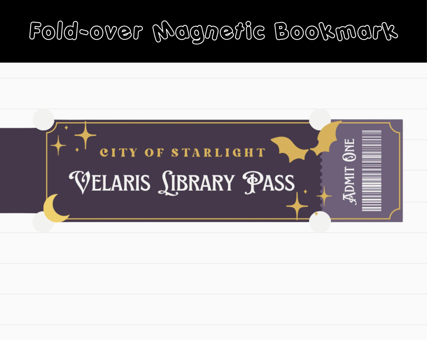 Velaris Library Pass Magnetic Bookmark