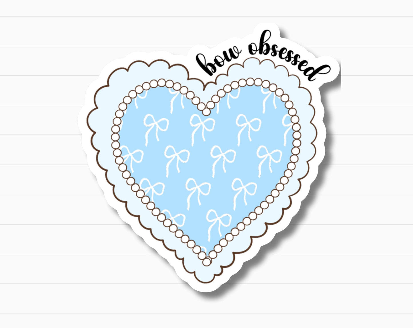 Bow Obsessed Heart Sticker