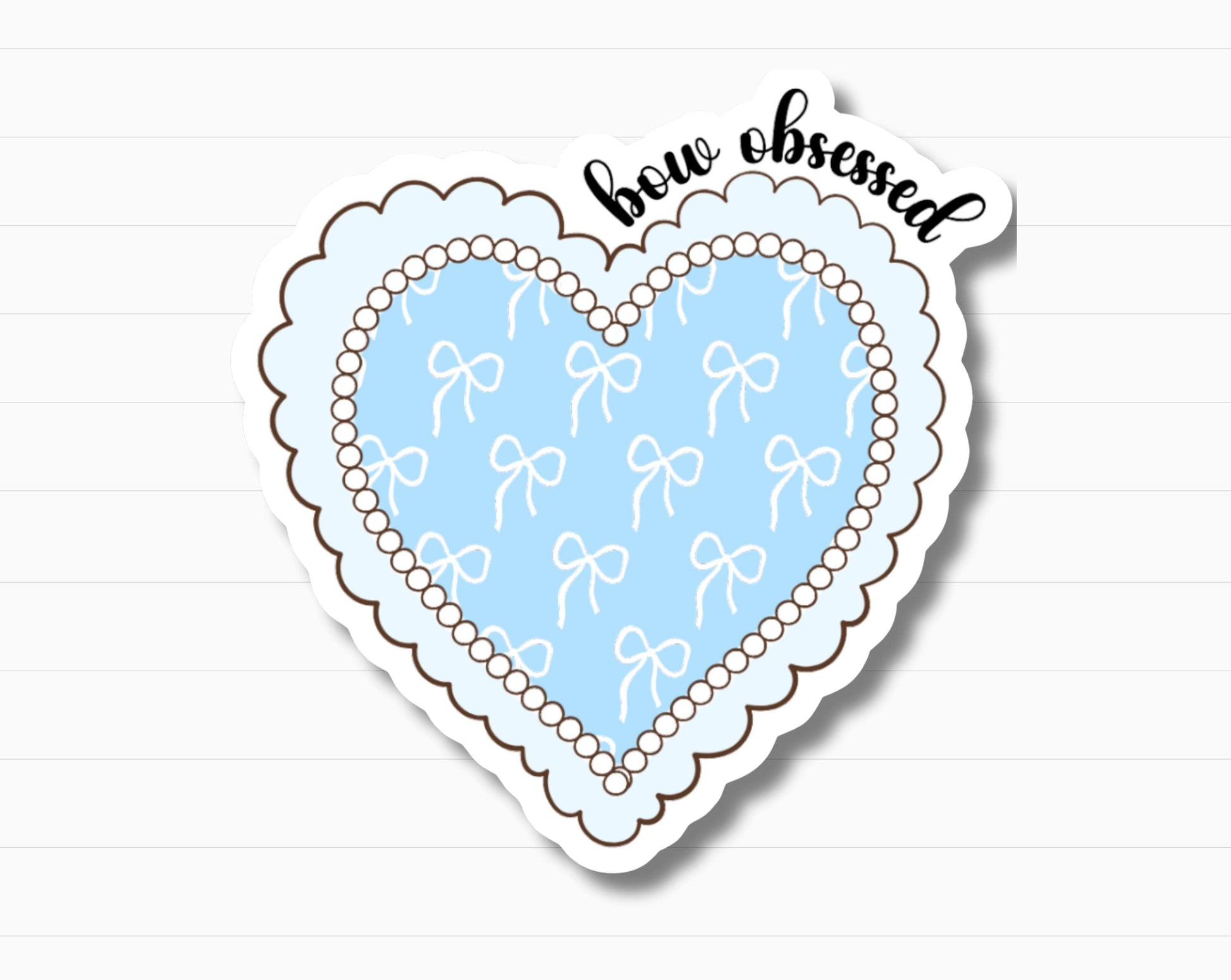Bow Obsessed Heart Sticker