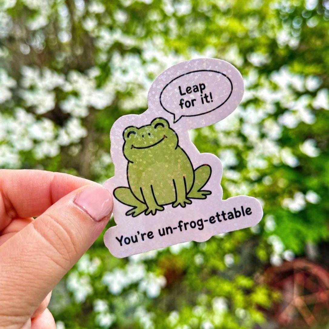 Funny "Un-Frog-ettable" Frog Sticker