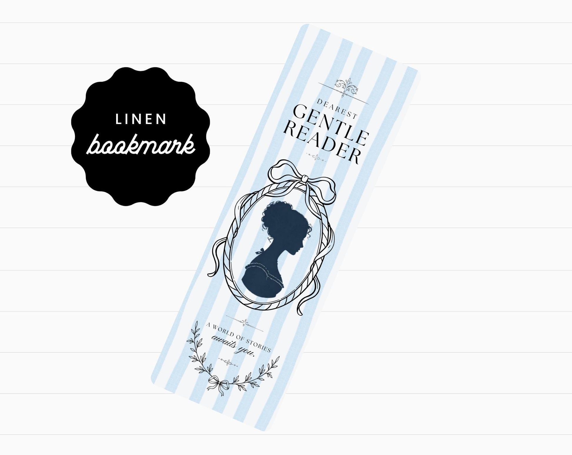 Dearest Gentle Reader Linen Bookmark