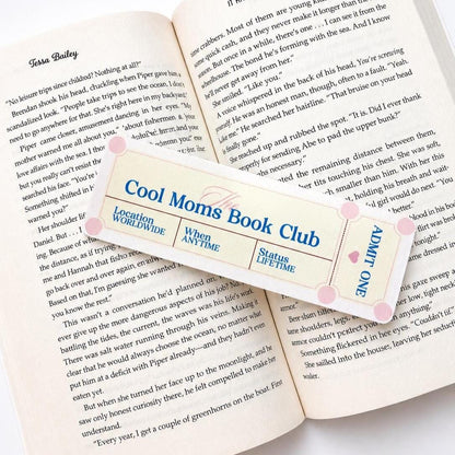 Cool Moms Book Club Linen Bookmark