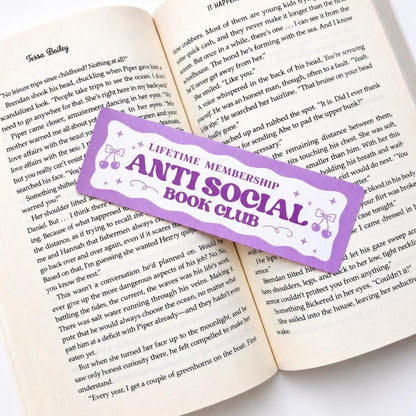 Anti Social Book Club Linen Bookmark