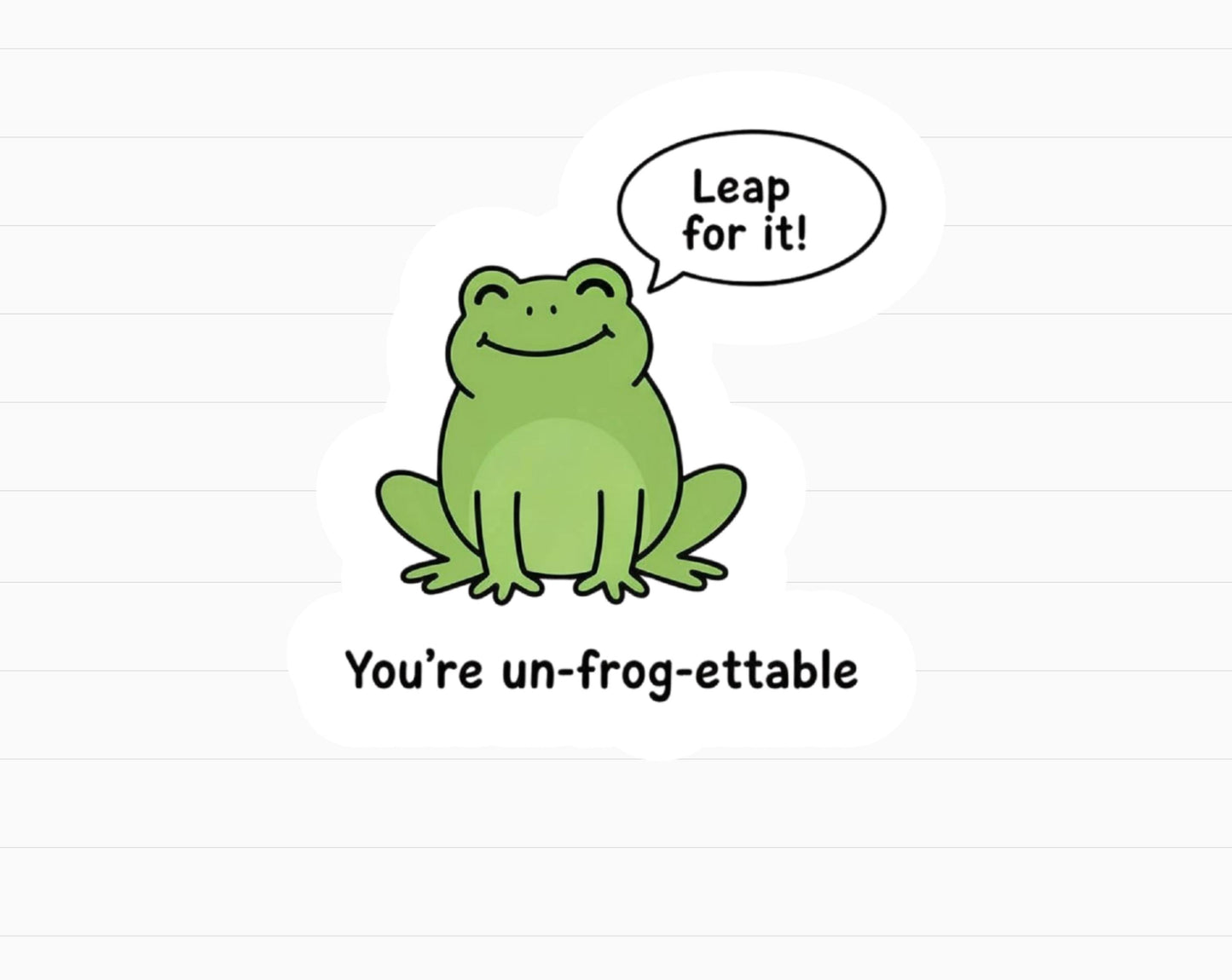 Funny "Un-Frog-ettable" Frog Sticker