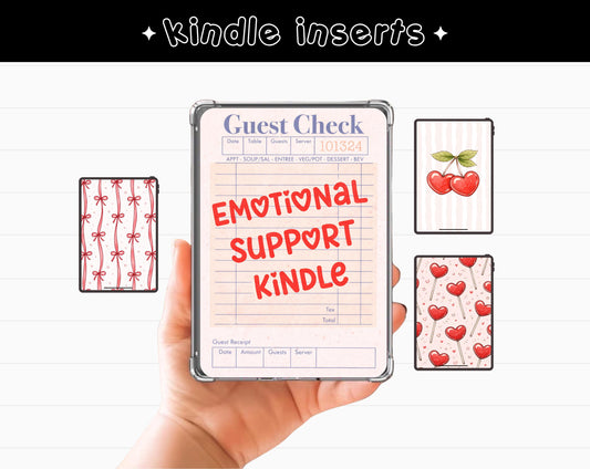 Kindle Insert Pack (Set of 4) | Heart Cherries & Lollipop Design