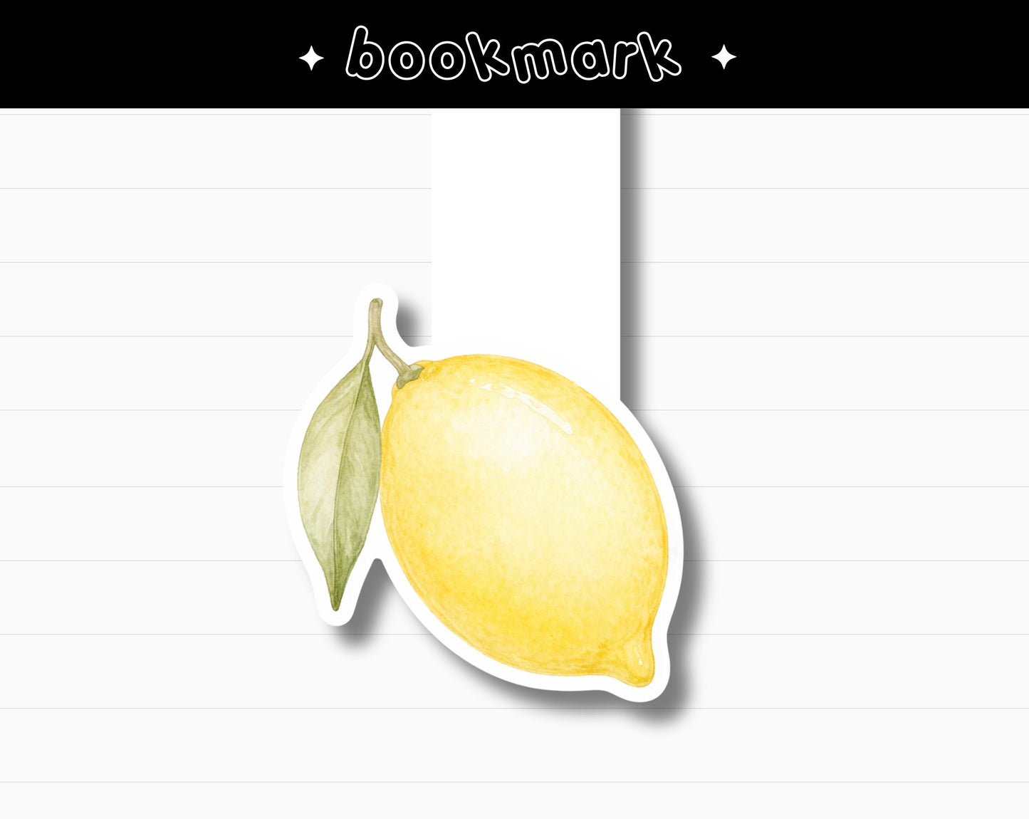 Watercolor Lemon Magnetic Bookmark