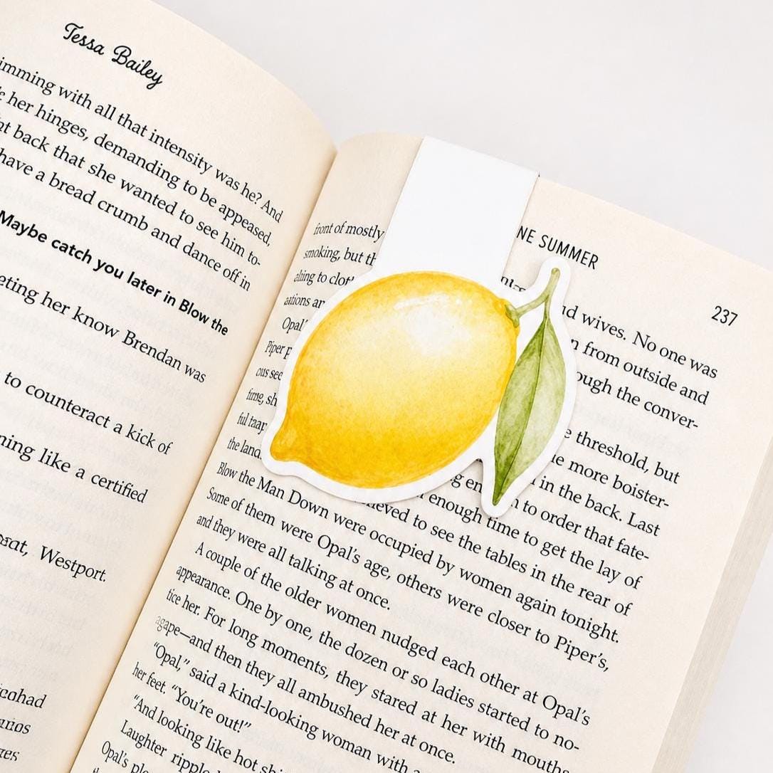 Watercolor Lemon Magnetic Bookmark