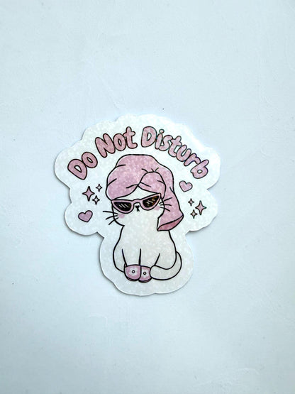 Do Not Disturb Cat Sticker | Cute Self Care Cat Sticker | Introvert Humor Sticker