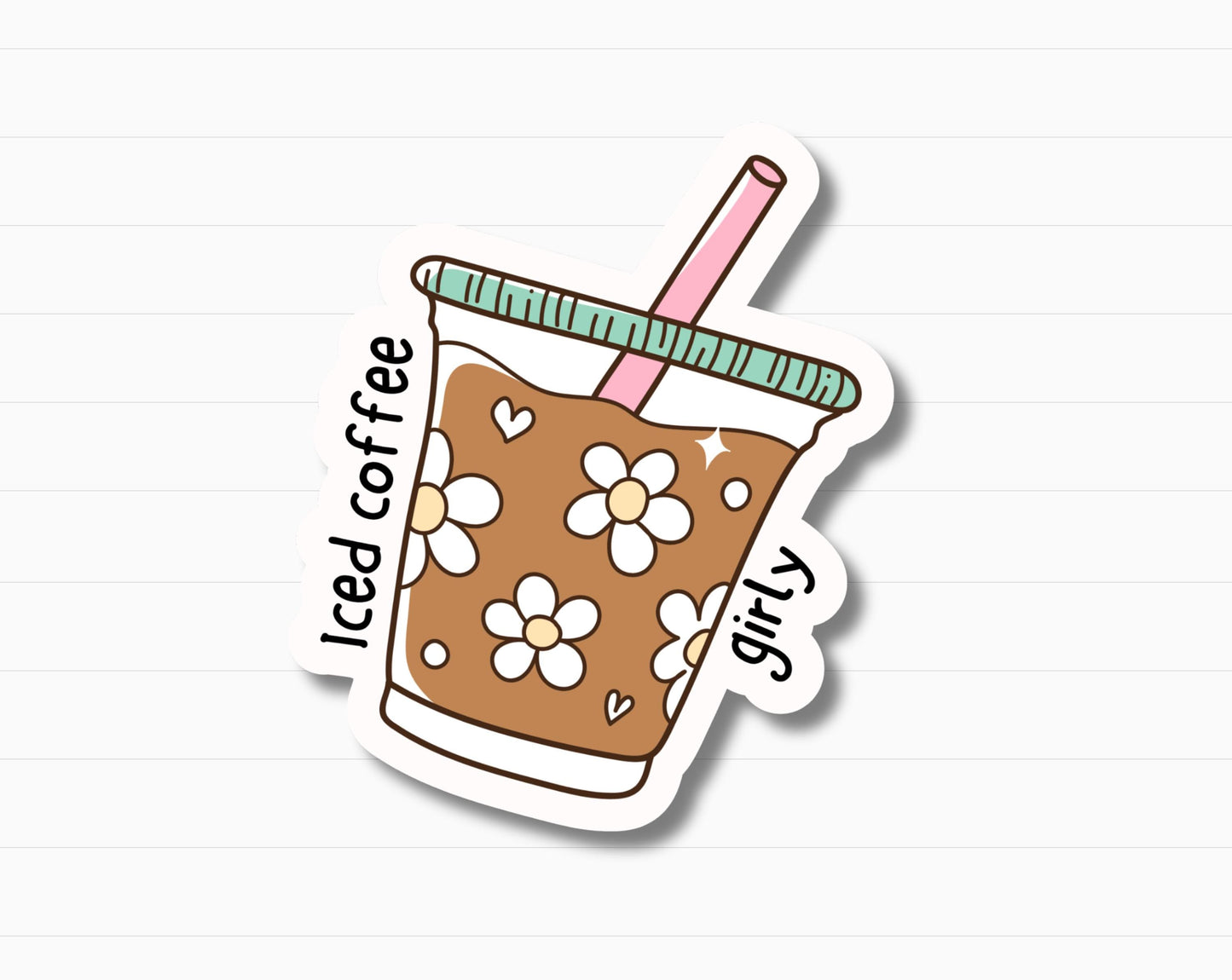 Iced Coffee Girly Sticker