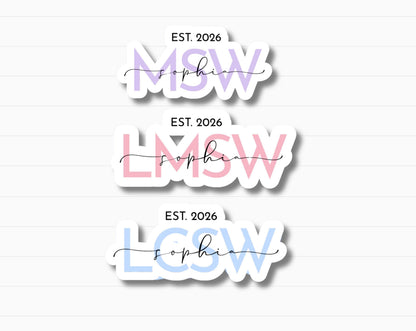Custom Social Worker MSW LMSW LCSW Sticker