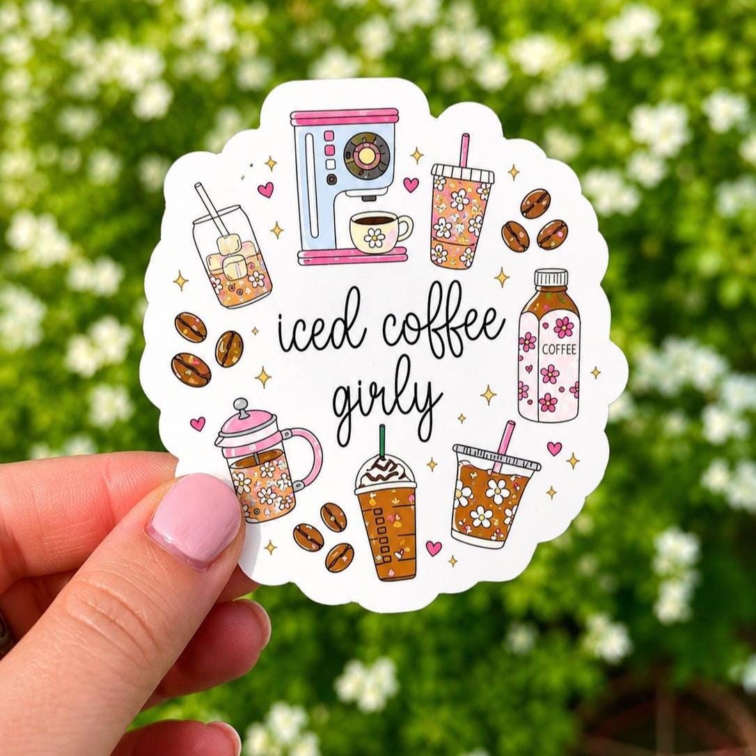 Iced Coffee Collage Girly Sticker
