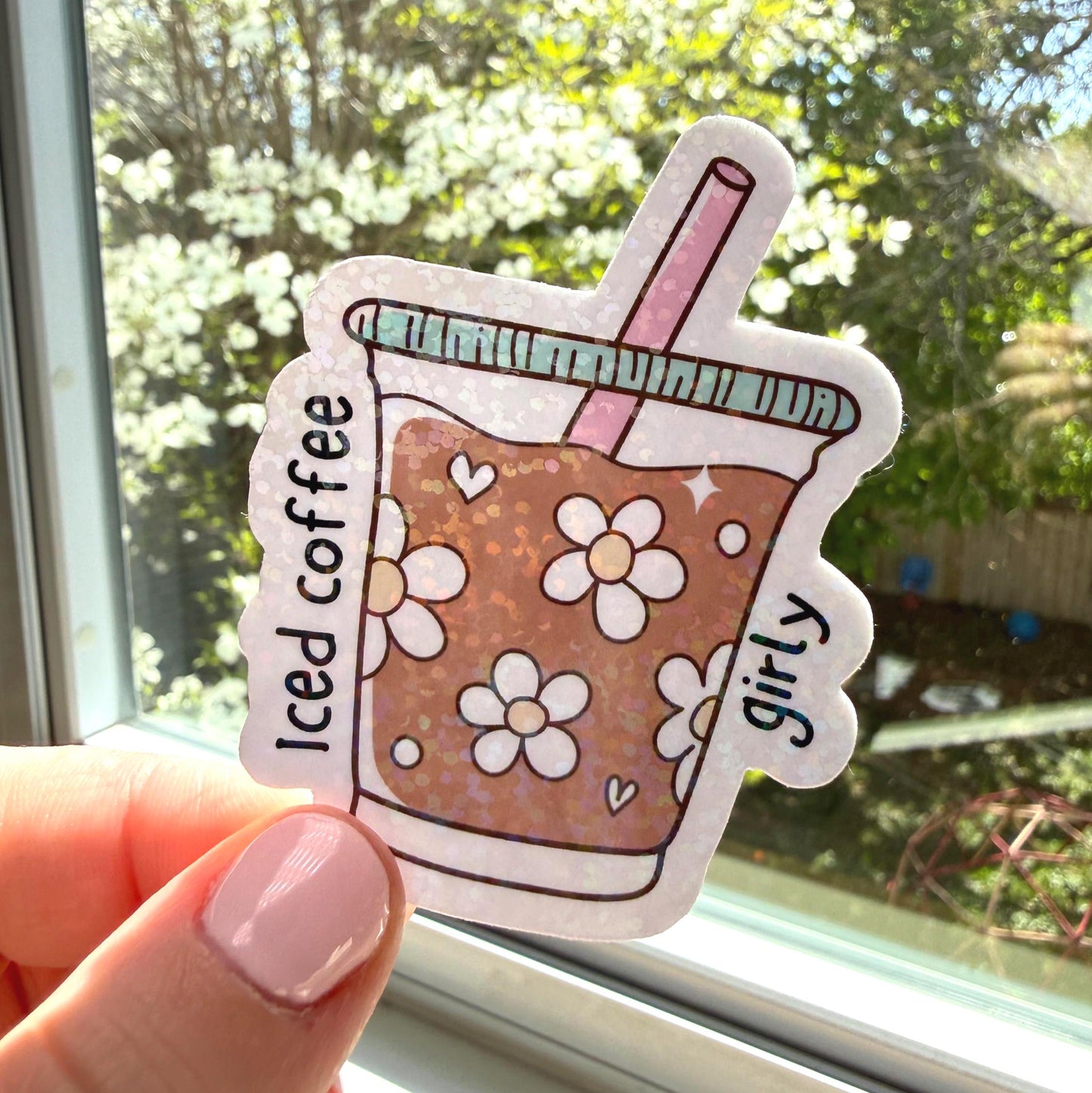 Iced Coffee Girly Sticker