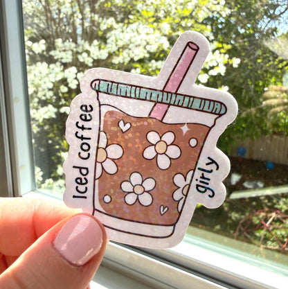 Iced Coffee Girly Sticker
