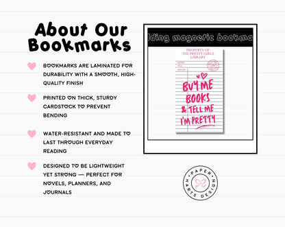 Pretty Girls Library Magnetic Bookmark