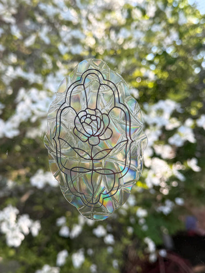 Rose Stained Glass Rainbow Sun Catcher