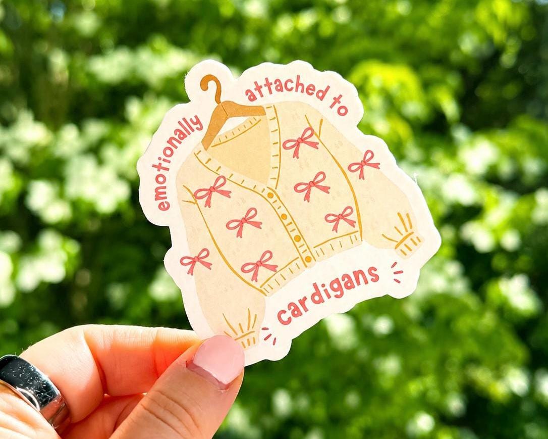 Emotionally Attached to Cardigans Sticker