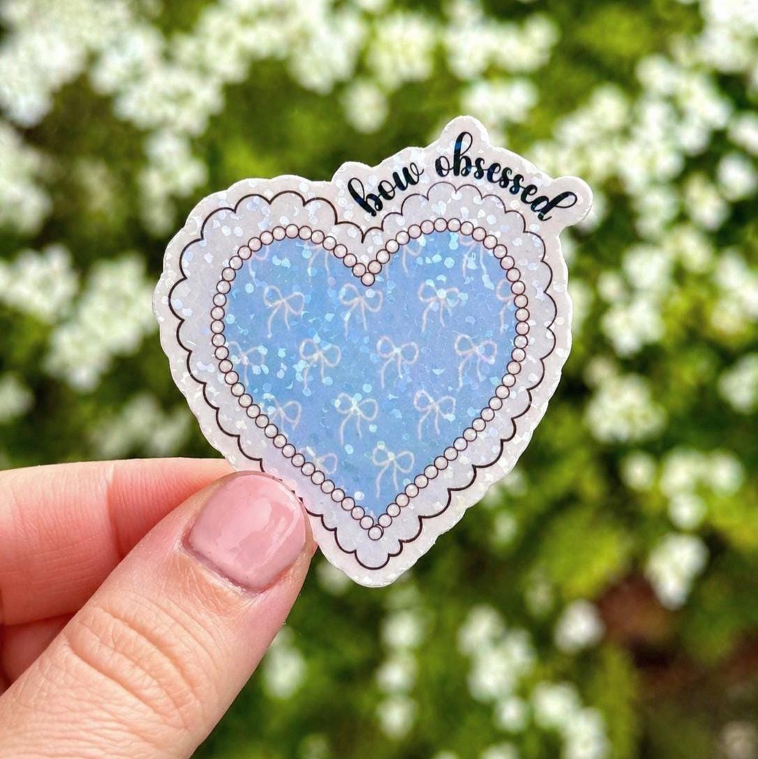Bow Obsessed Heart Sticker
