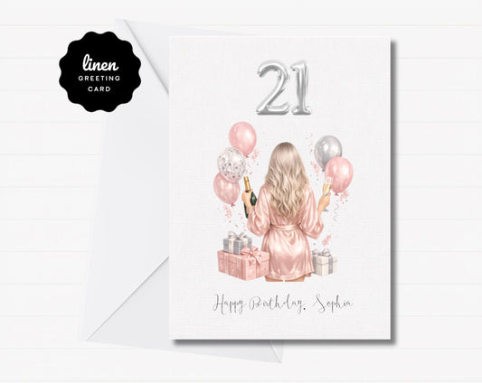Personalized Birthday Greeting Card for Her