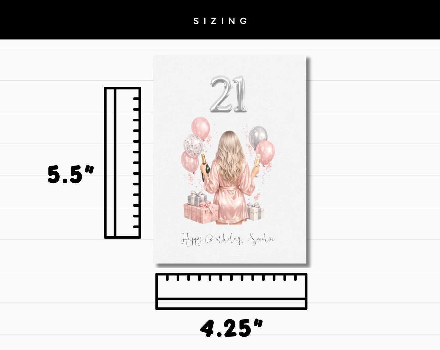 Personalized Birthday Greeting Card for Her