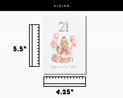 Personalized Birthday Greeting Card for Her