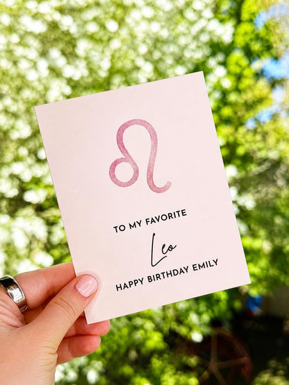 Personalized Zodiac Birthday Card