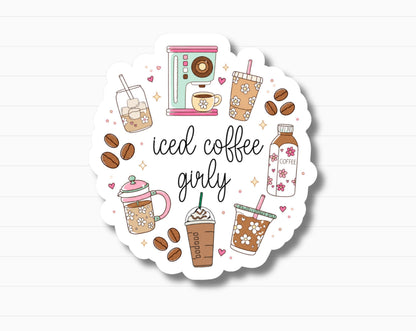 Iced Coffee Collage Girly Sticker