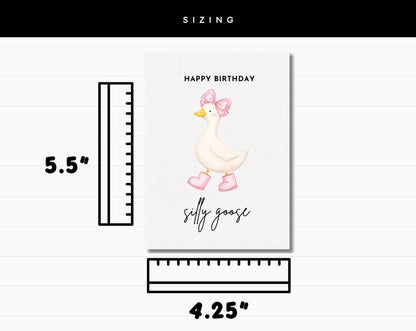 Happy Birthday Silly Goose Greeting Card