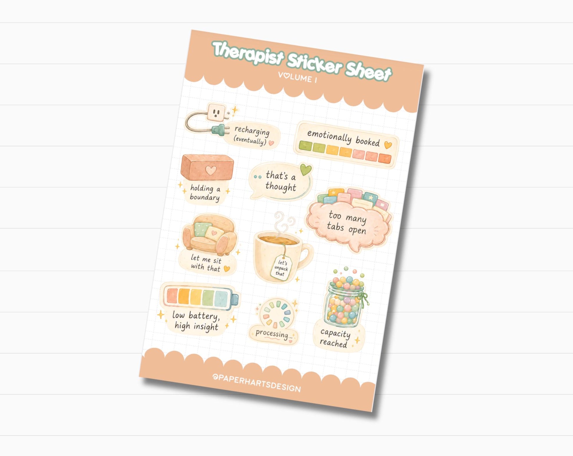 Funny Mental Health Sticker Sheet
