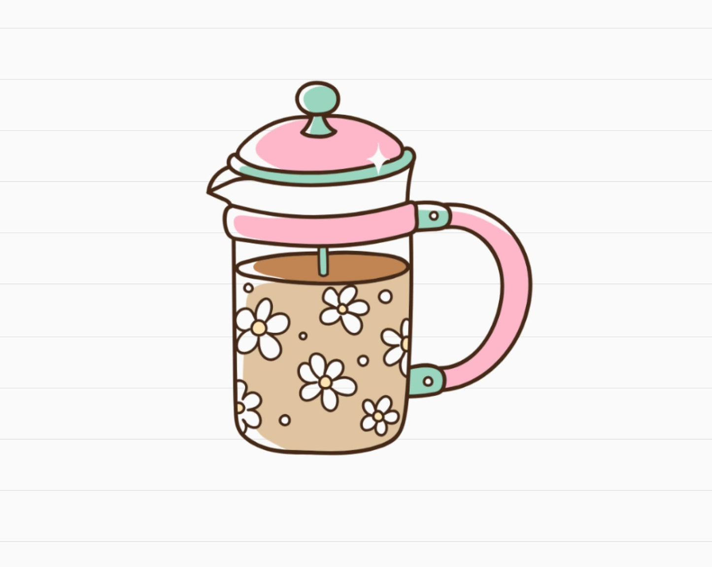 French Press Transparent Sticker