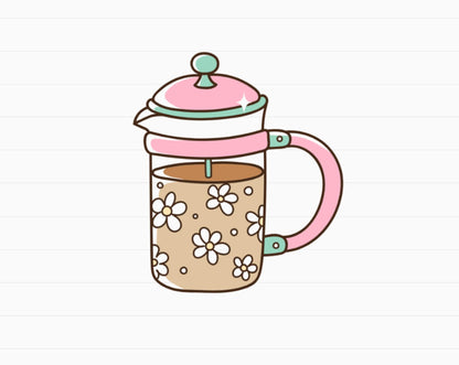 French Press Transparent Sticker