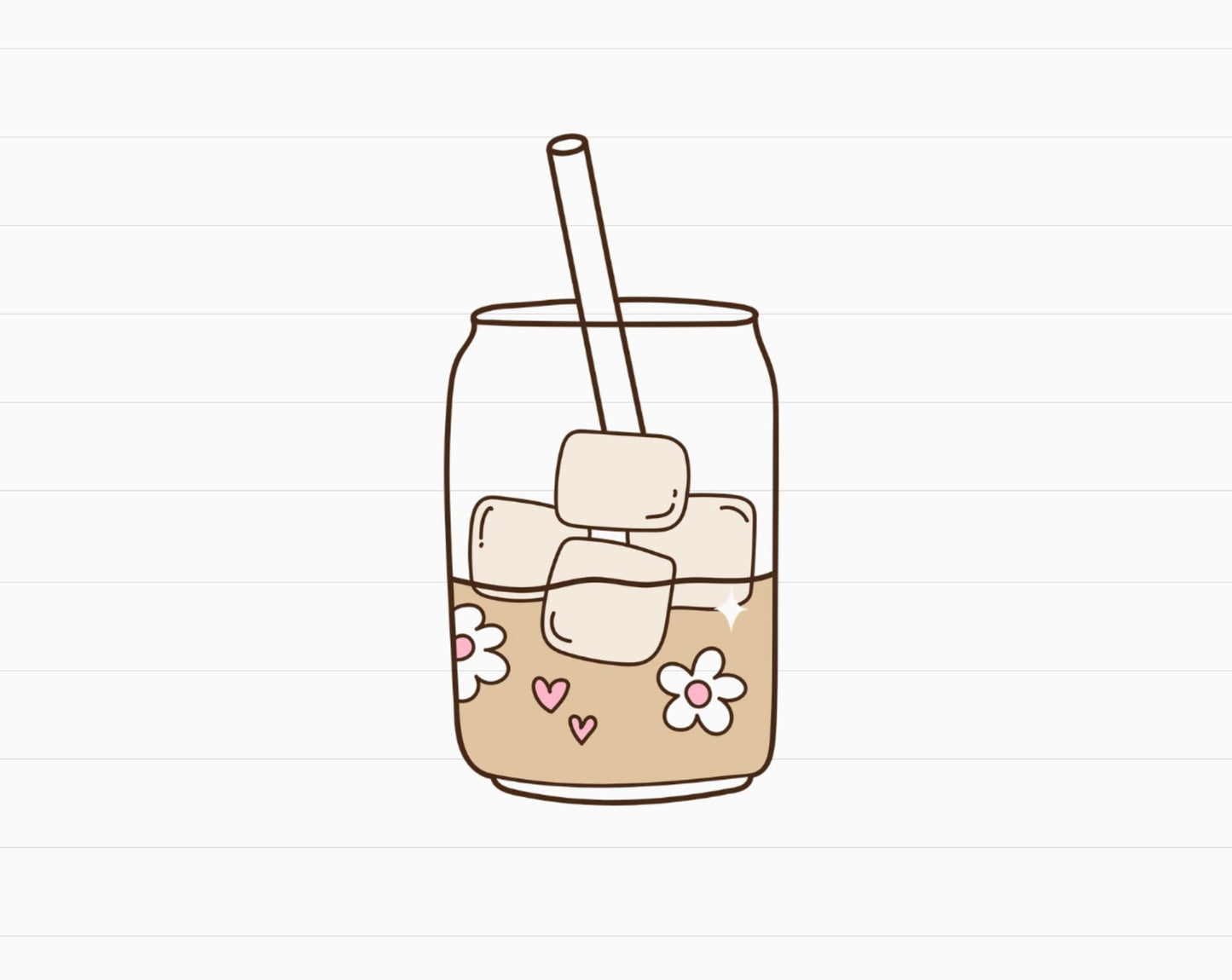 Iced Coffee Transparent Sticker