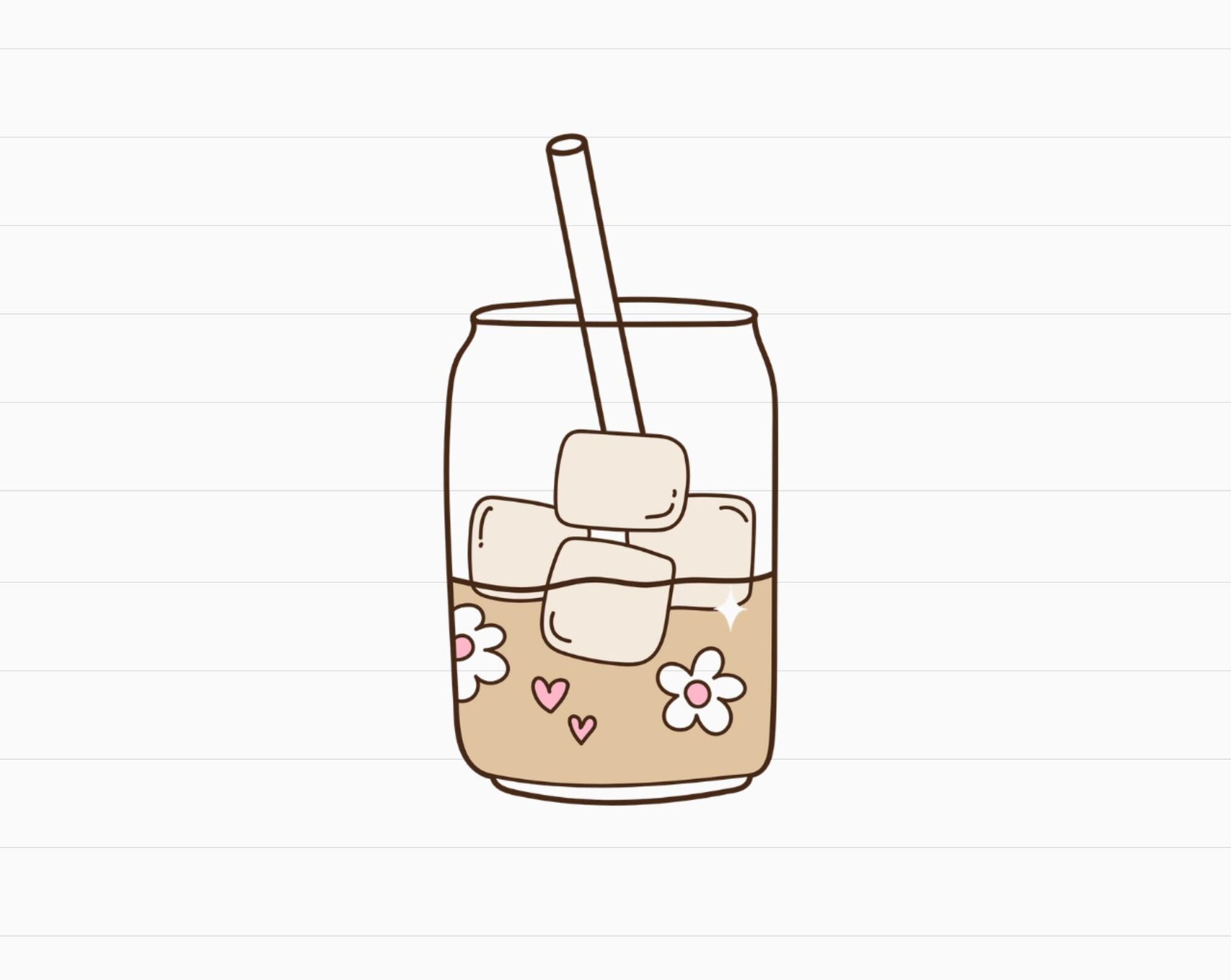 Iced Coffee Transparent Sticker