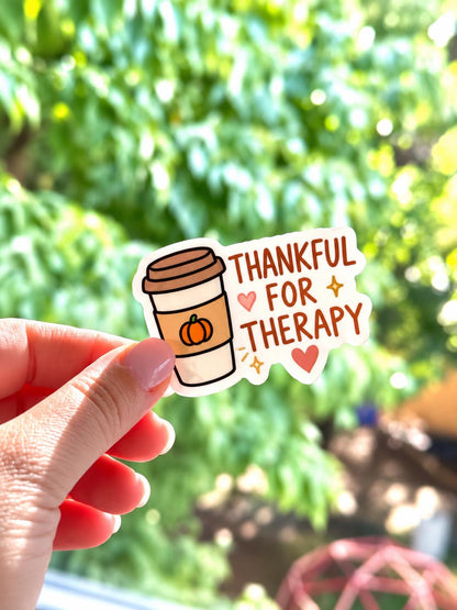 Thankful for Therapy Sticker
