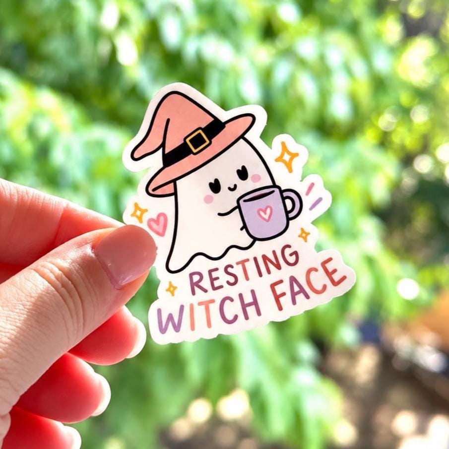 Resting Witch Face Sticker